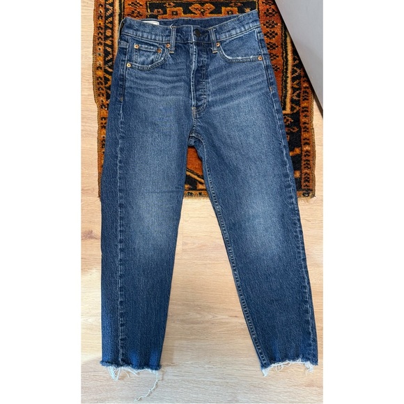 GAP High Rise Cheeky Straight Jeans With Washwell Dark Indigo - 26P - Picture 5 of 9